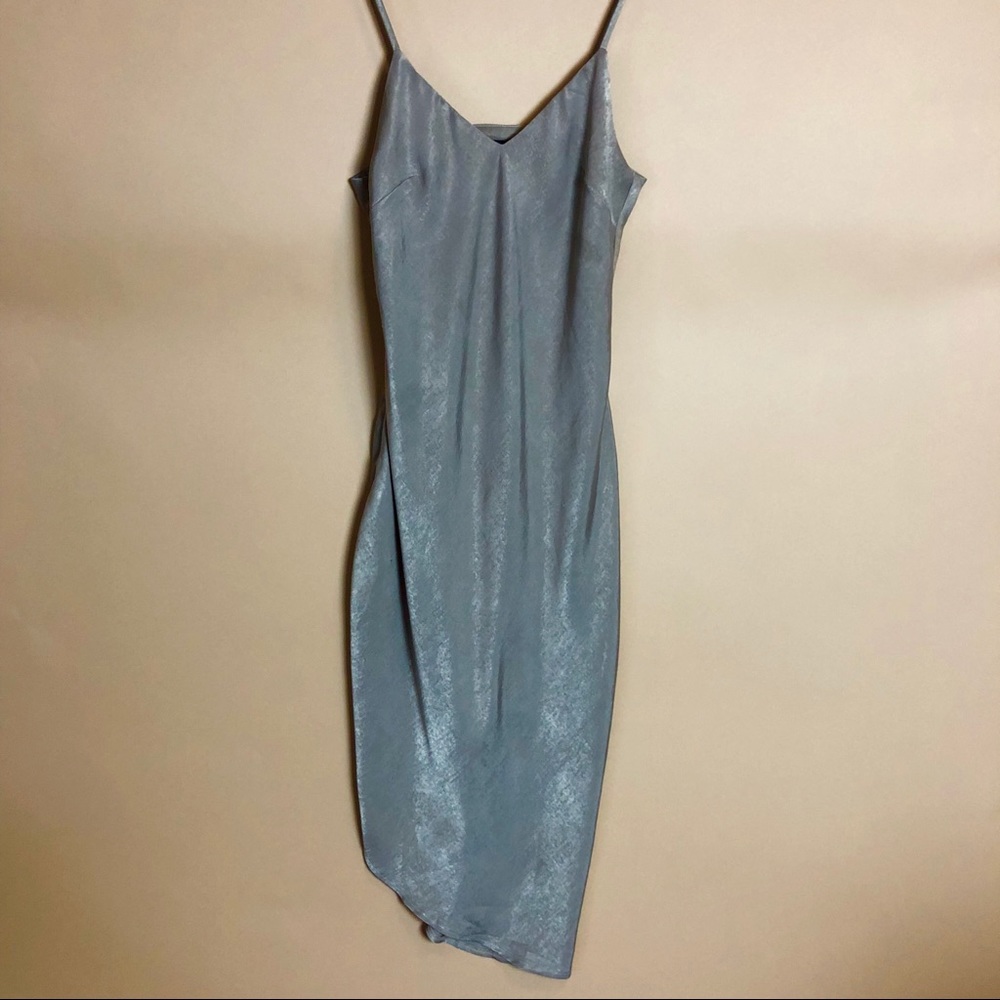 Missguided toupe asymmetrical slip dress